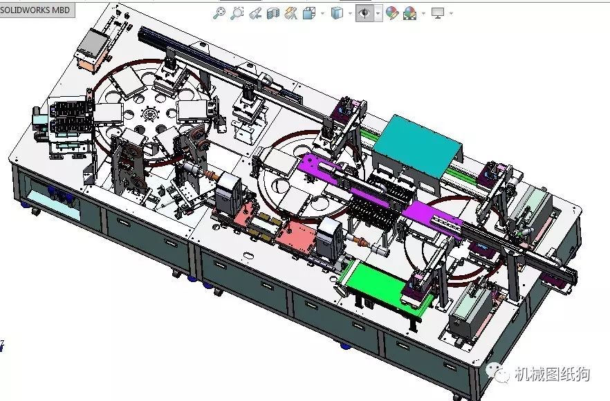 【众筹图纸】电池焊机(焊接)贴胶机三维建模图纸 solidworks设计