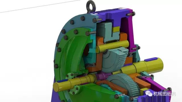 【差减变速器*众】2K-H型NW行星减速器(矿井卷扬机用)3D图纸 solidworks 