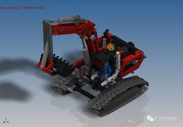 【乐高图纸】Lego乐高科技挖掘机8294三维建模图纸 Inventor设计 附stp格式