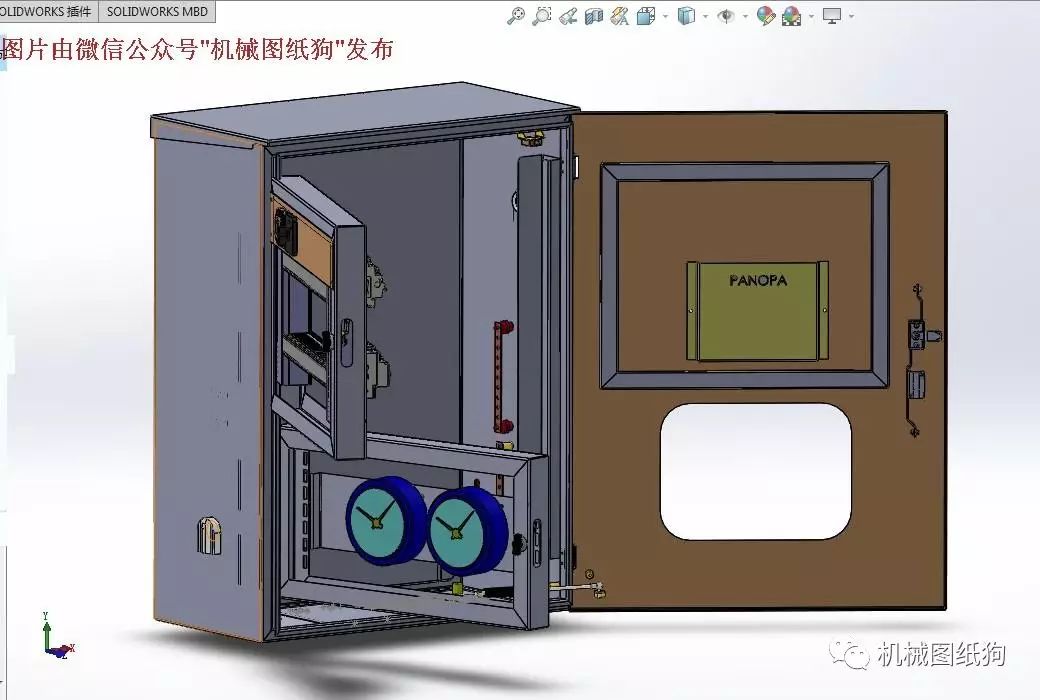 【工程机械】电力变压器控制柜三维建模图纸 solidworks设计