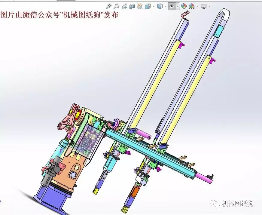 【机器人*】4轴机械手(650双工位自动上下料机)3D模型图纸 solidworks设计