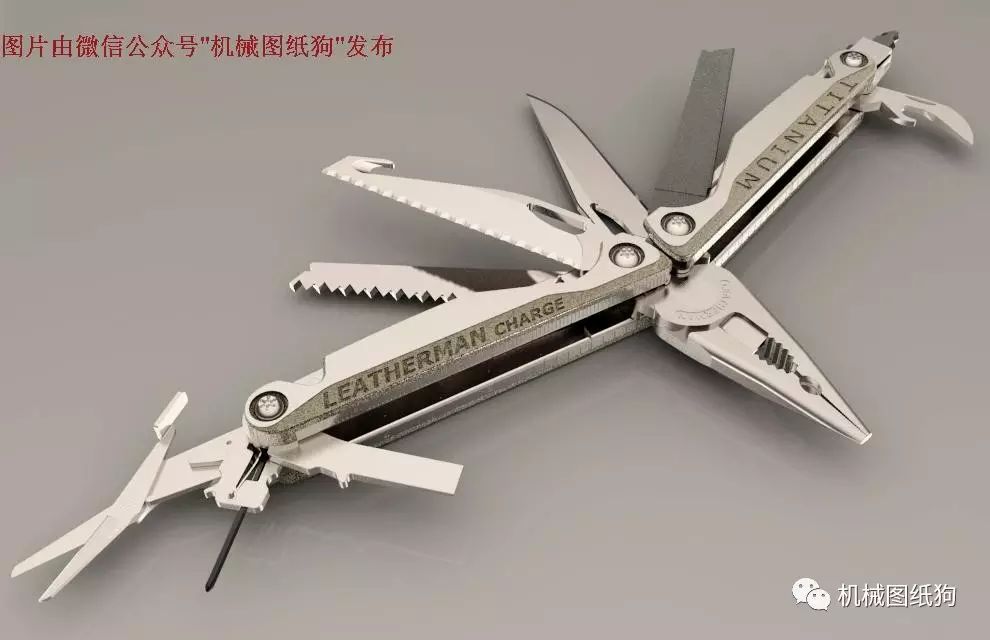 【生活艺术】莱泽曼多功能工具刀三维建模图纸 stp格式