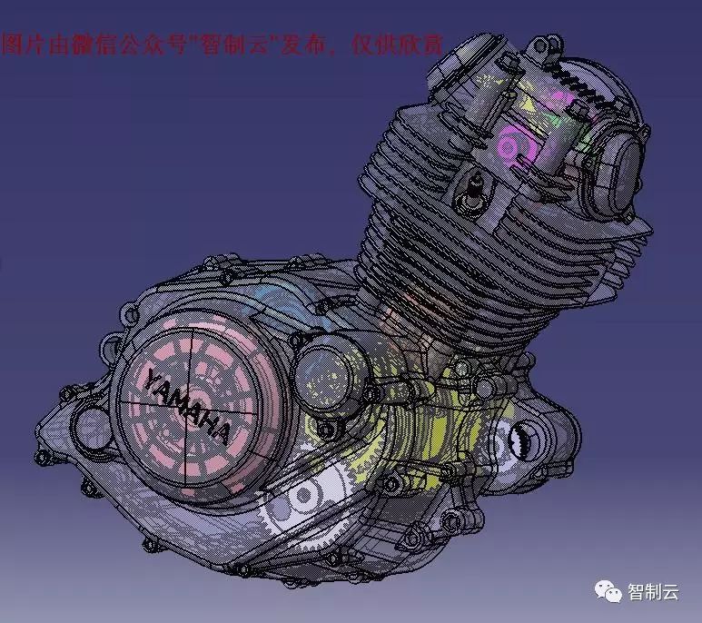 【发动机电机】K11雅马哈125发动机总成3D图纸 Catia solidworks设计 