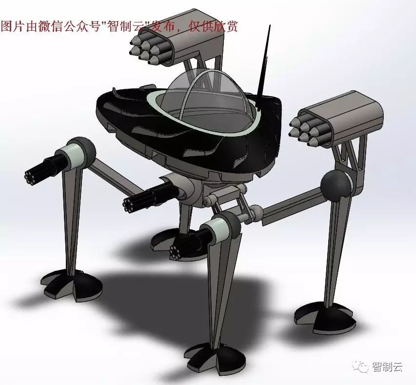 【机器人】简易ULO攻击性机器人3D模型图纸 SolidWorks设计