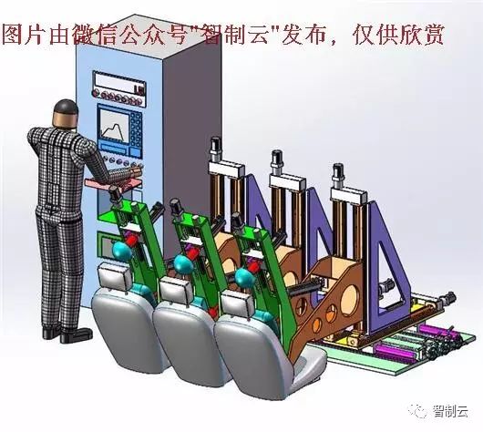 【非标数模】汽车座椅头枕强度测试机3D模型图纸 SolidWorks设计图档