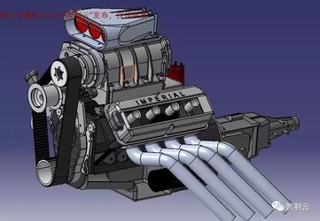 【发动机电机】HEMI发动机造型3D模型图纸 Catia设计