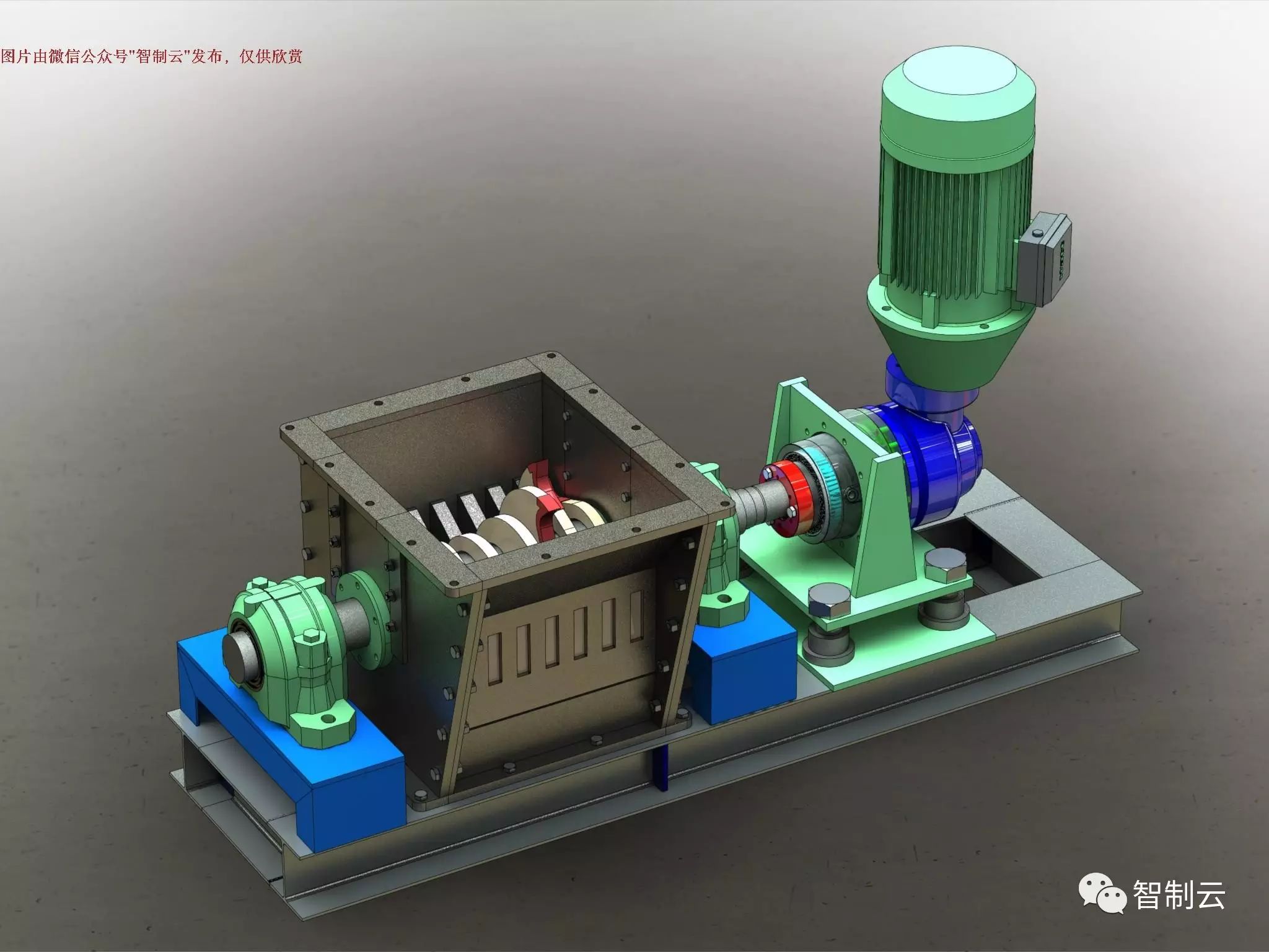 【工程机械】粉碎机三维建模图纸 solidworks设计 附IGS格式