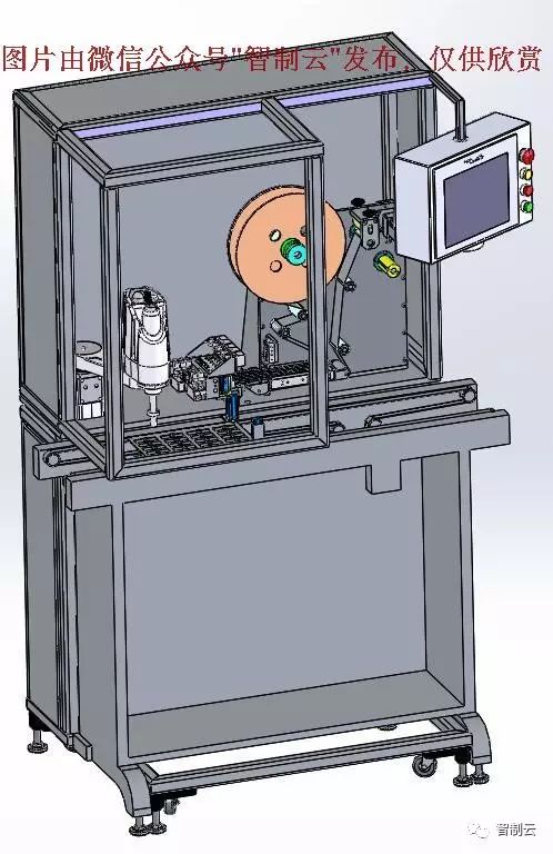 【非标数模】四轴机器人自动贴标机3D模型图纸 x_t格式