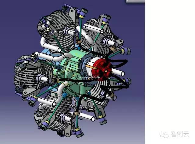 【发动机电机】莫顿Morton M5星型发动机3D图纸 CATIA设计 STP格式