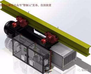 【工程机械】10吨电动葫芦起重机(带电控柜)3D模型 SolidWorks设计
