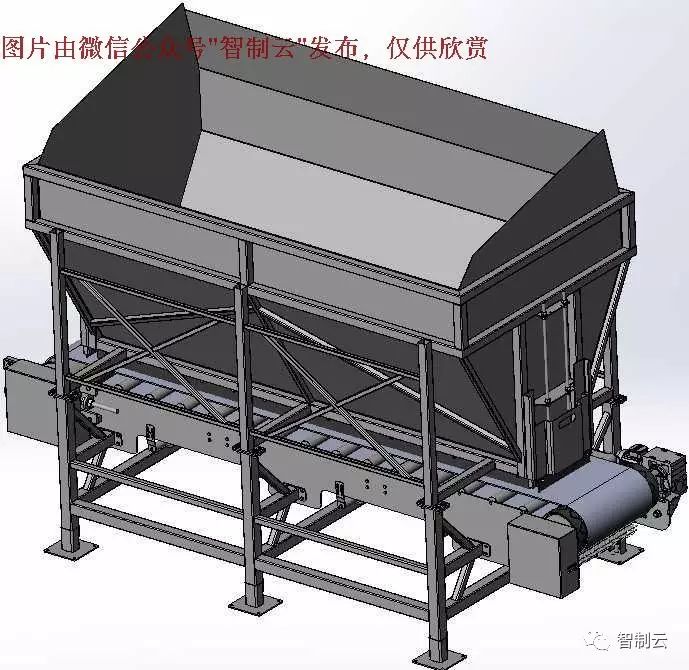 【非标数模】带式输送机+料斗3D模型 SolidWorks设计
