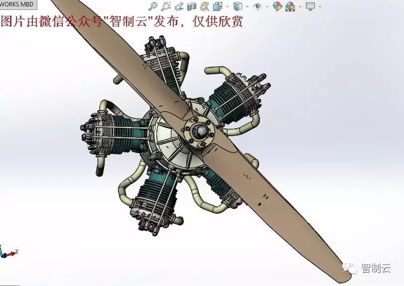 【发动机电机】Hahn Stermotor星形5缸航空发动机三维建模图纸 solidworks设计