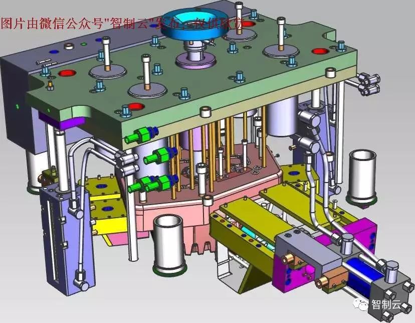 【工程机械】后模进胶机构(出口模具)3D数模图纸 UG(NX)设计