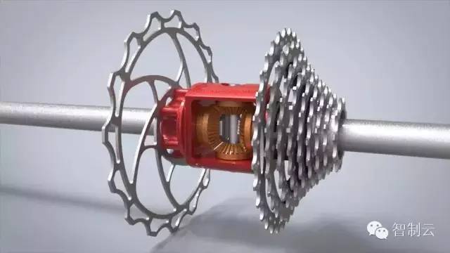 【其他车型】自行车变速器三维建模图纸 PROE设计 附STP格式