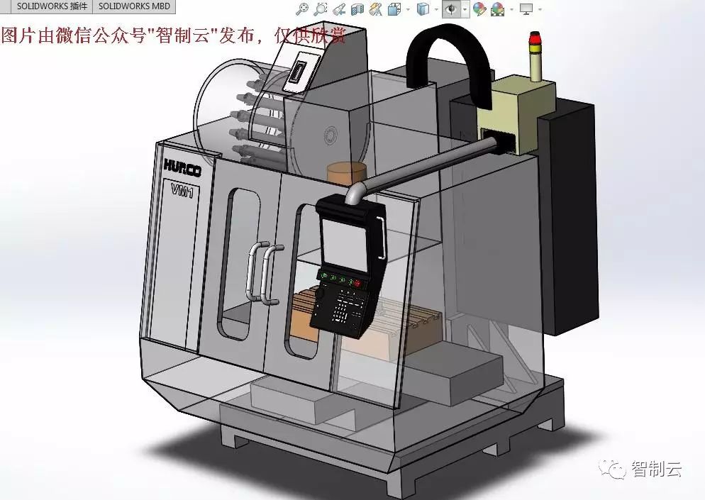 【工程机械】简易Hurco Vm1立式铣床模型3D图纸 solidworks设计 