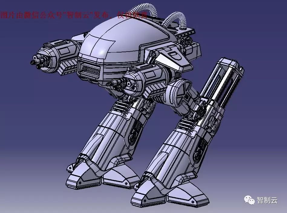【机器人】机械战警Ed-209机器人3D模型 STP格式