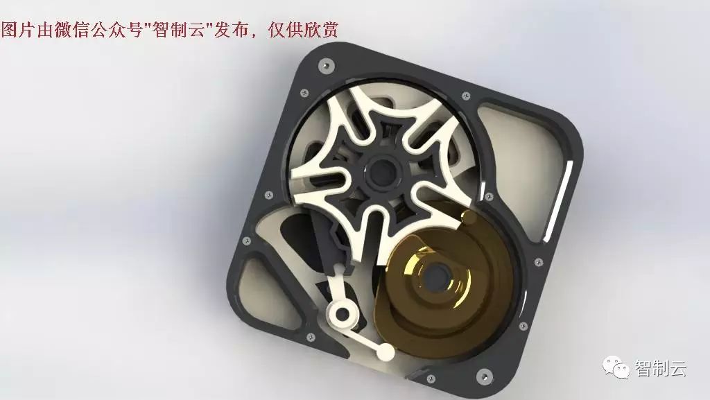【精巧机构】间歇槽轮转盘传动机构(含动画)三维建模图纸 solidworks设计