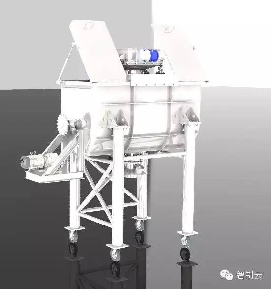 【工程机械】Ribbon 600kg工业搅拌机三维图纸 Solidworks设计 附STP格式