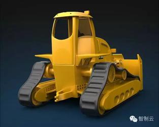 【工程机械】Bulldozer卡特彼勒履带推土机模型3D图纸（3ds Max版） Keyshot