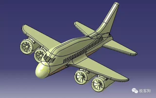 【飞行模型】航空飞机表面外形3D图纸 CATIA设计 IGS格式