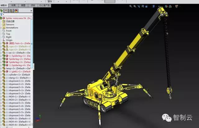 【工程机械】蜘蛛履带起重机三维建模图纸 SOLIDWORKS设计