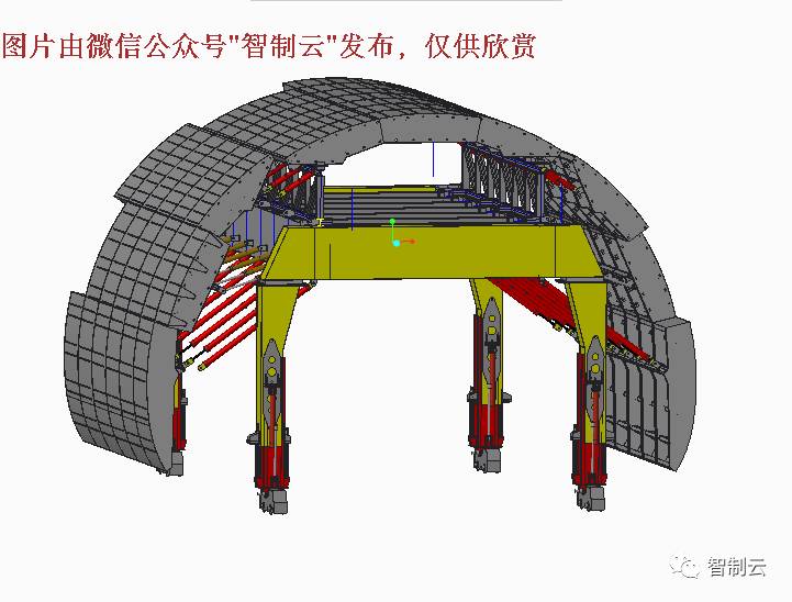 【工程机械】隧道模板台车3D模型图纸 ProE Creo设计