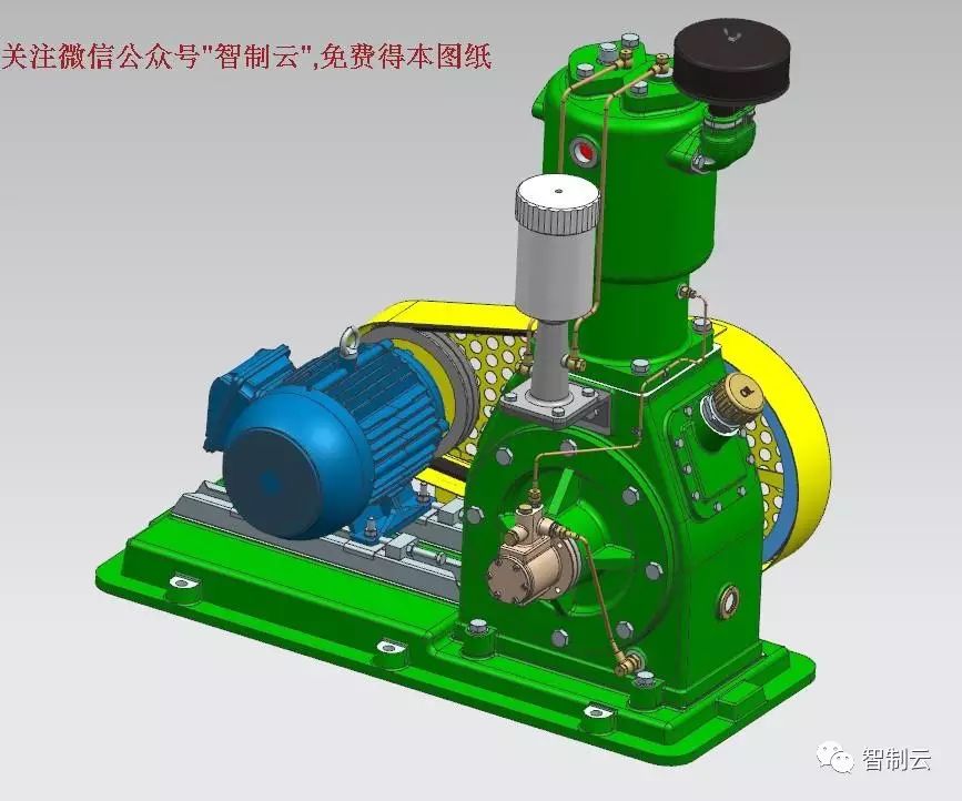 【工程机械】电动空气压缩机3D模型 UG(NX)设计 空压机数模
