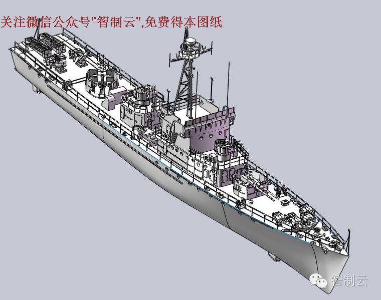 【海洋船舶】037猎潜艇3D模型图纸 SolidWorks设计