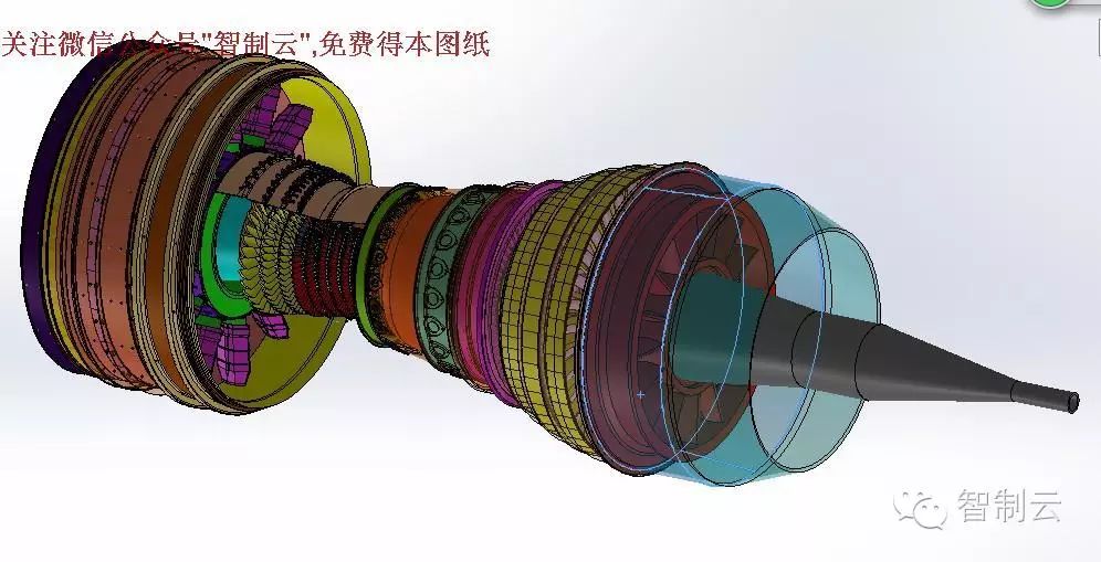 【发动机电机】民用涡扇发动机三维建模图纸 solidworks设计