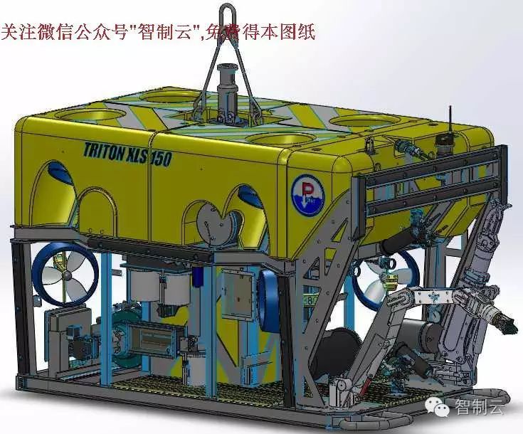 【机器人】水下机器人(无人遥控潜水器)3D模型 SolidWorks设计 TRITON xls