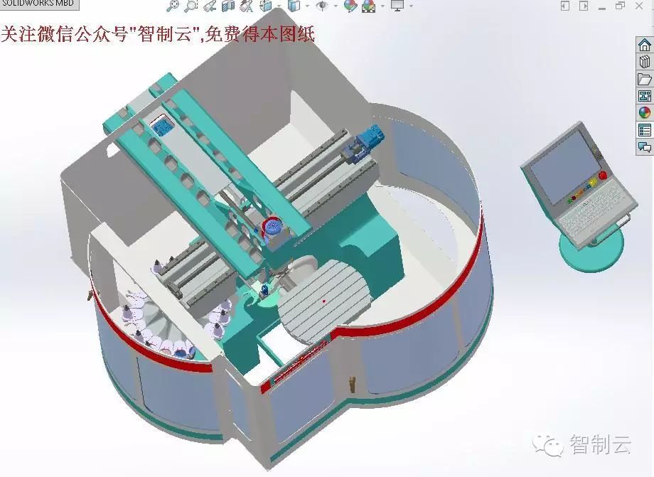 【工程机械】5轴加工中心三维建模图纸 solidworks设计