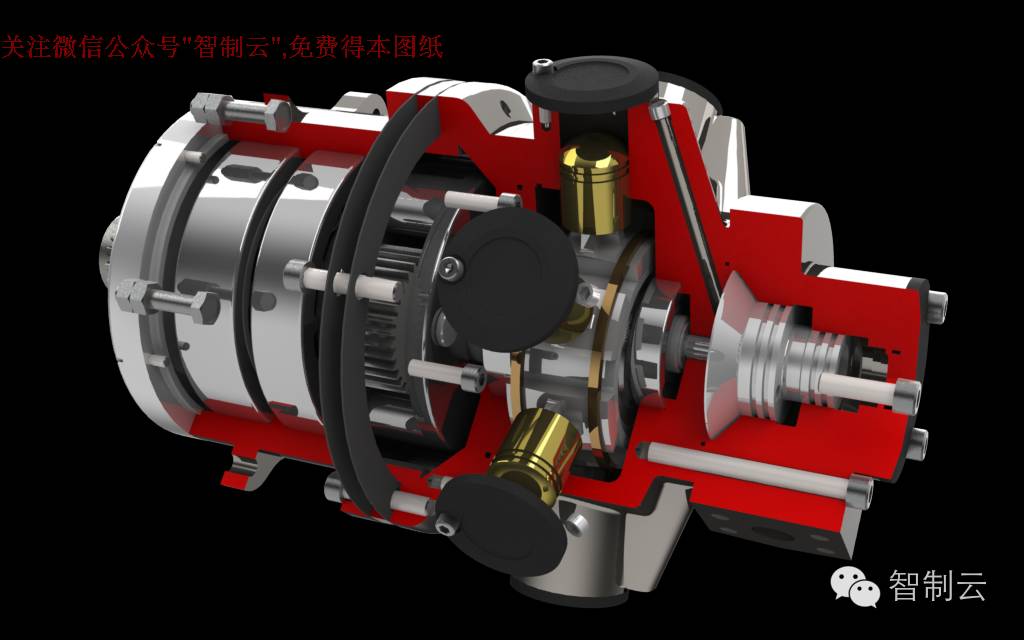 【发动机电机】四缸星型液压马达发动机三维建模图纸 SOLIDWORKS设计 机械参考
