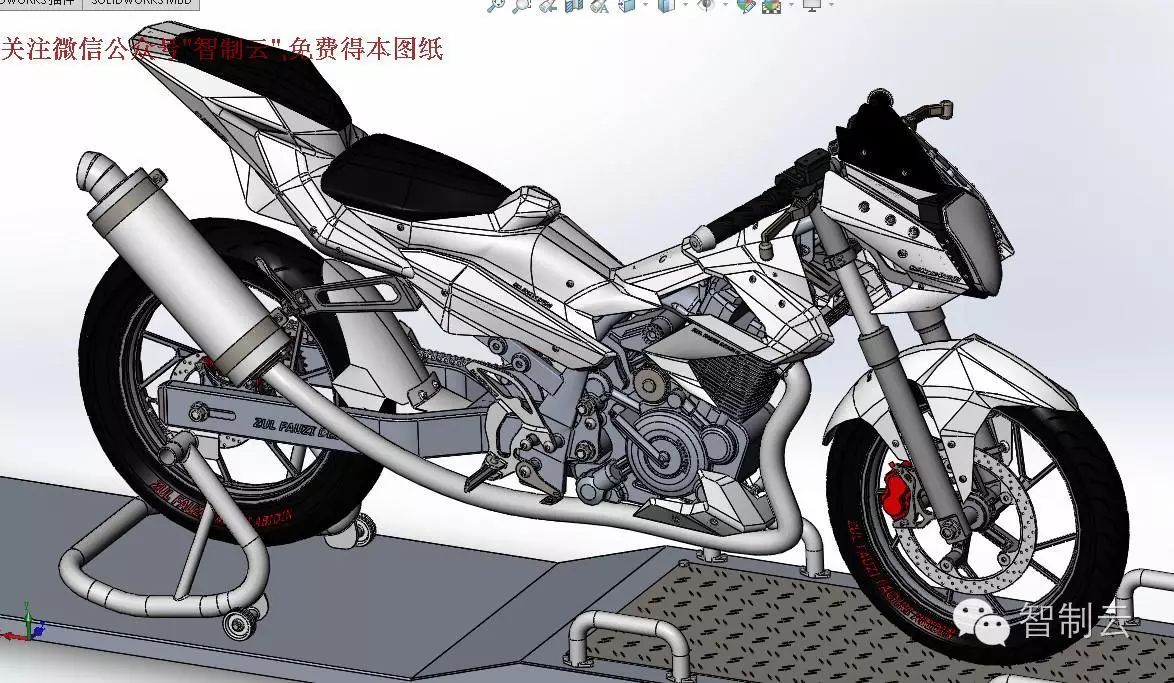 【其他车型】Suzuki Satria F150铃木摩托车三维建模图纸 solidworks设计