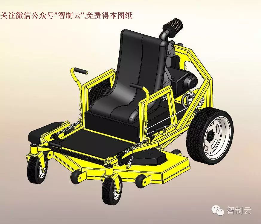 【农业机械】零转向乘坐式割草机三维建模图纸 stp x_t格式