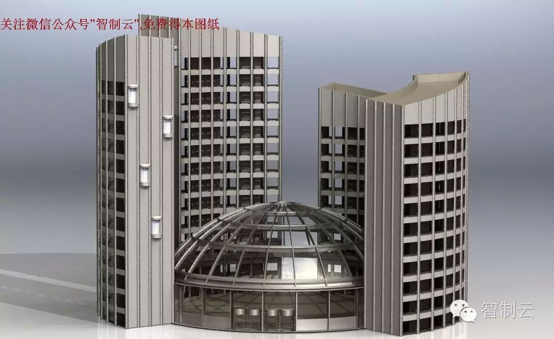 【生活艺术】办公大楼The Circle外形三维建模图纸 solidworks设计