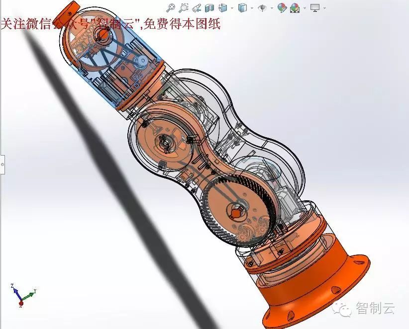 【机器人】差动6轴机械臂三维建模图纸 solidworks设计