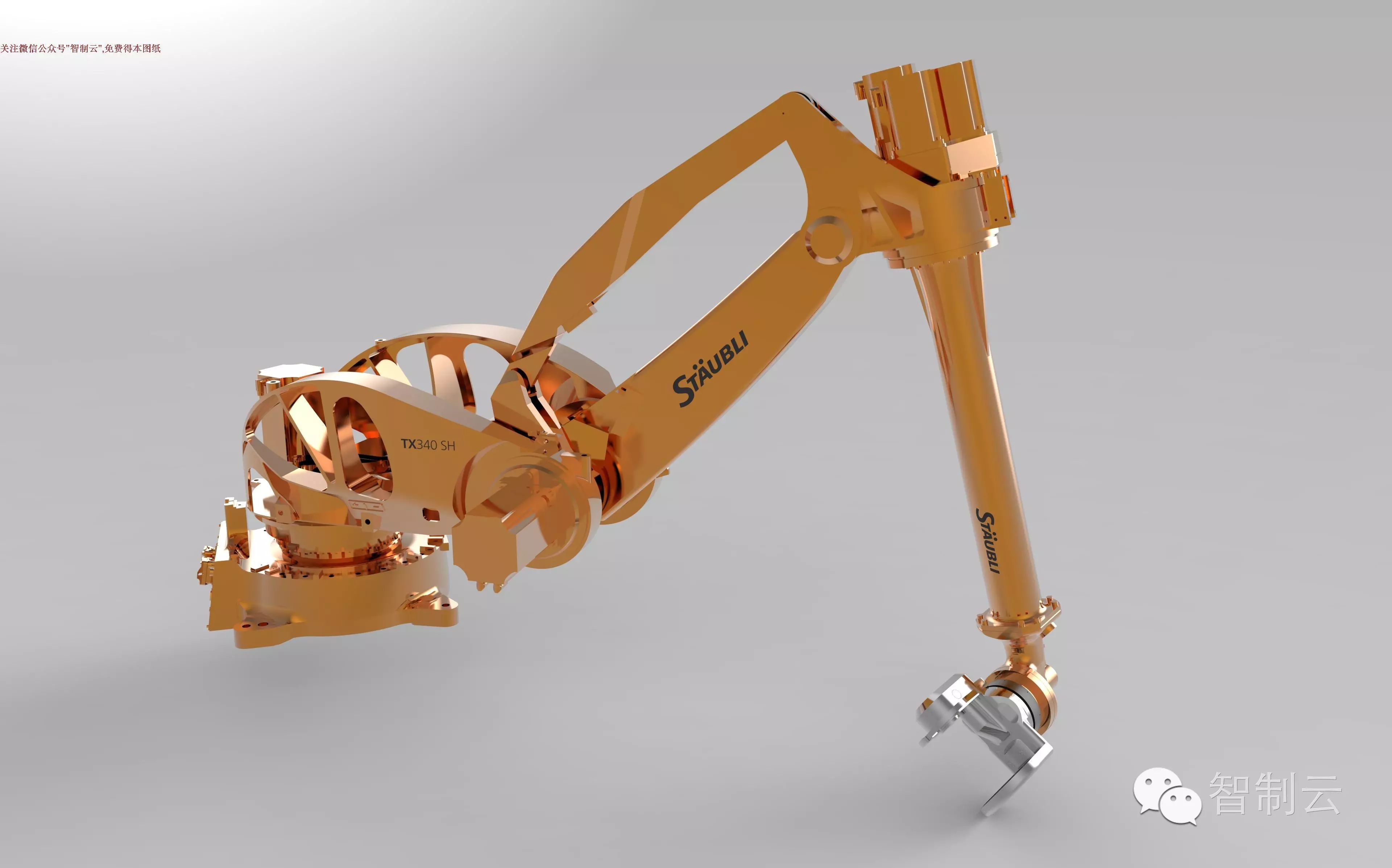 【机器人】STAUBLI TX340工业机器人外形三维建模图纸 solidworks设计