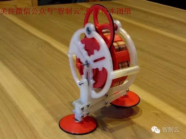 【3D打印】Gyroman旋转飞轮行走机器人玩具3D打印图纸 stl格式