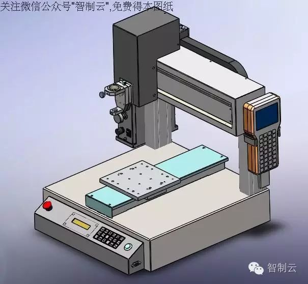 【工程机械】300行程桌面式三轴点胶机三维建模图纸 solidworks设计 附STEP