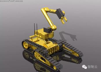 【机器人】iRobot履带机械手造型三维设计图纸 stp格式