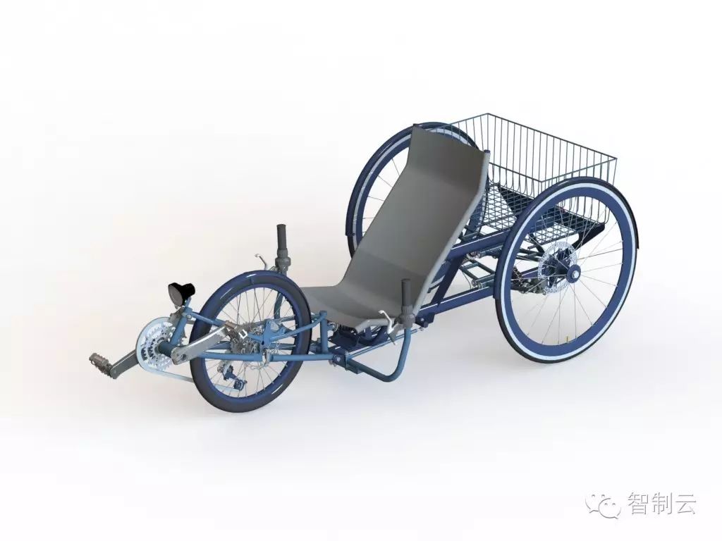 【其他车型】Aptilla脚踏卧式三轮车三维建模图纸 stp格式