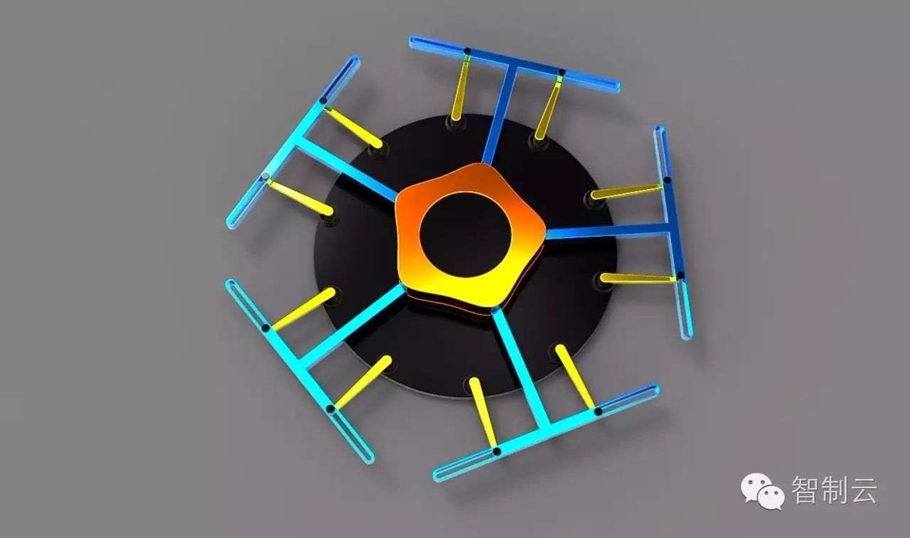 【精巧机构】内五角星旋转机构三维建模图纸 igs stp x_b格式