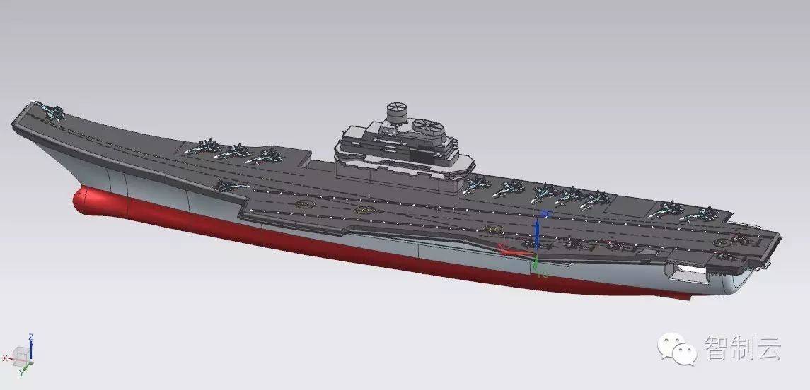 【海洋船舶】辽宁舰航母(含舰载机)三维建模图纸 NX设计