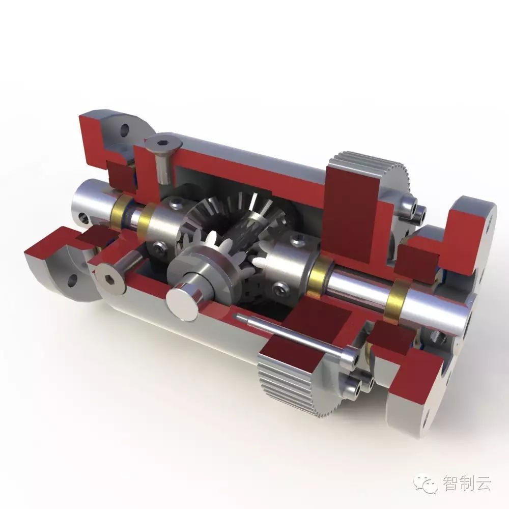 【差减变速器】简易差速器结构三维建模图纸 solidworks设计 附STP IGS格式