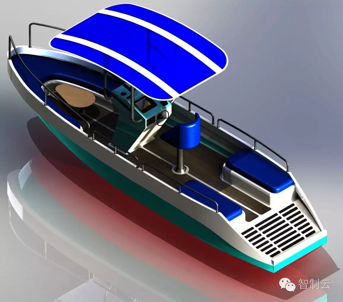 【海洋船舶】Sport Boat单人小游艇概念设计图纸 solidworks建模