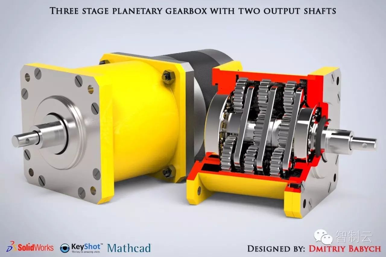 【差减变速器】三级行星齿轮减速器三维建模图纸 solidworks设计 附STEP x_t格式