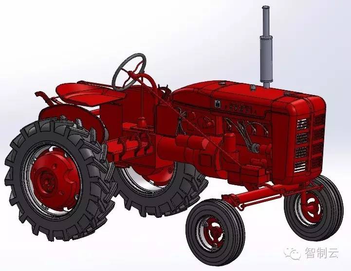 【农业机械】Farmall Super A拖拉机三维建模图纸 solidworks设计 