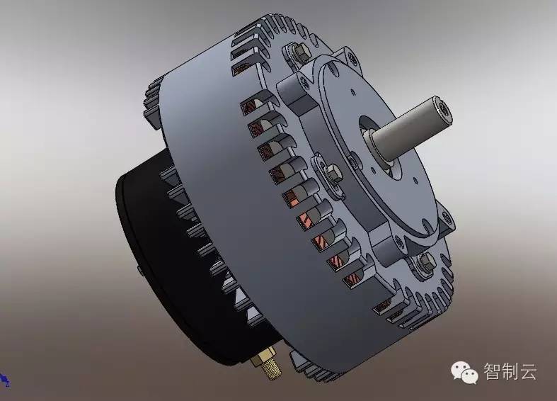 【发动机电机】48v 经典etek有刷电机马达三维建模图纸 solidworks设计