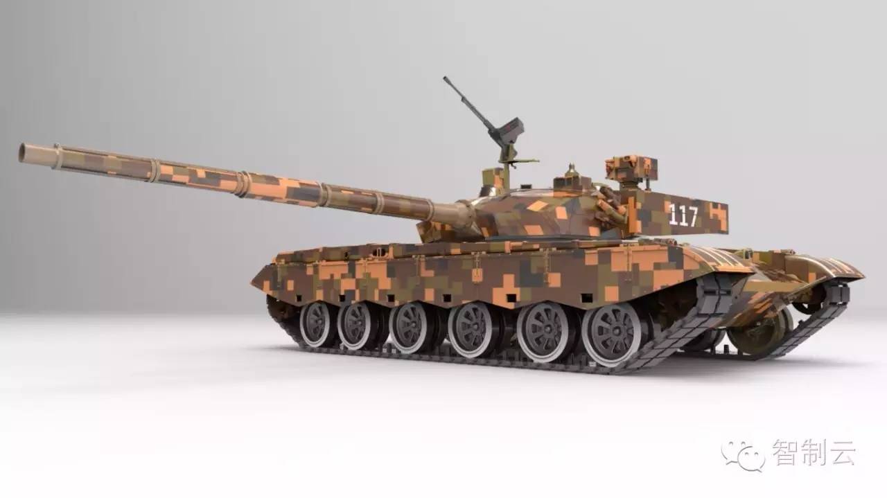 【武器模型】中国ZTZ99B 主战坦克三维建模图纸 inventor设计
