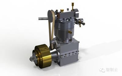 【发动机电机】lynx 15cc单顶置凸轮轴船用发动机3D图纸 x_t格式